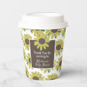 Babydusche Sonnenblumen Grüne Muster Pappbecher (Vorderseite)