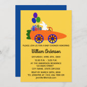 Babydusche Sonnenkarotte #3-2 Einladungskarte (Vorne/Hinten)