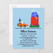 Babydusche Sonnenkarottenwagen Nr. 4 Einladung Pos (Vorne/Hinten)