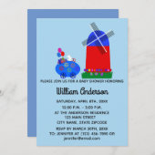 Babydusche Sonnenkraftwagen Nr. 4-2 Einladungskart Save The Date (Vorne/Hinten)