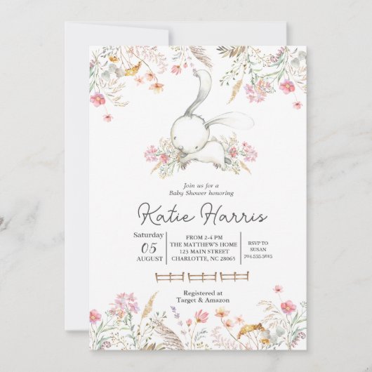 Babydusche, sonniges Baby Einladung (Vorderseite)