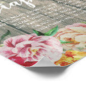 Babydusche Späte Night Diapers Blume Holzleuchten Poster (Ecke)