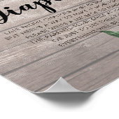 Babydusche Späte Night Diapers Blume Holzleuchten Poster (Ecke)