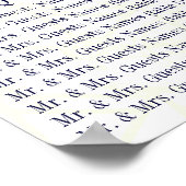 Babydusche Special Event Gästekarte Poster (Ecke)