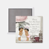 Babydusche speichert das Date Magnet (Vorderseite/Rückseite)