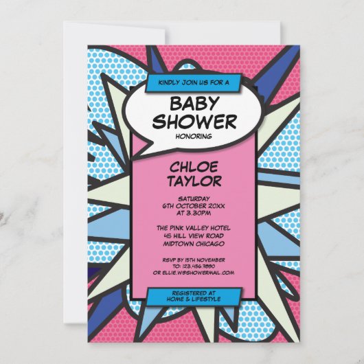 Babydusche Sprinkle Modernes Gender Reveal Foto Einladung (Vorderseite)