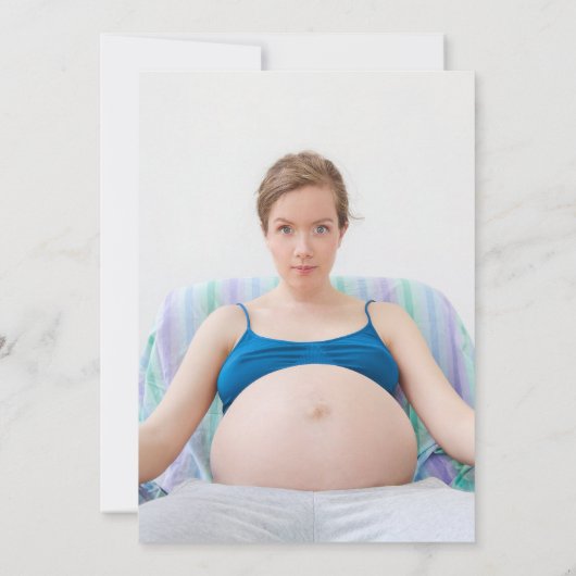 Babydusche Sprinkle Modernes Gender Reveal Foto Einladung (Rückseite)