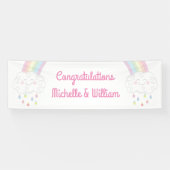 Babydusche Sprinkle Rainbow Raindrop Cloud Banner (Horizontal)