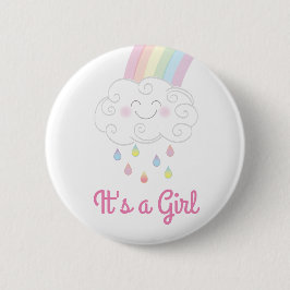 Babydusche Sprinkle Rainbow Raindrop Cloud Button