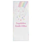 Babydusche Sprinkle Rainbow Raindrop Cloud Geschenktüte Für Weinflaschen (Rückseite)