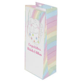 Babydusche Sprinkle Rainbow Raindrop Cloud Geschenktüte Für Weinflaschen (Vorderseite Schrägansicht)
