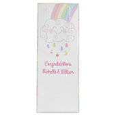 Babydusche Sprinkle Rainbow Raindrop Cloud Geschenktüte Für Weinflaschen (Vorderseite)