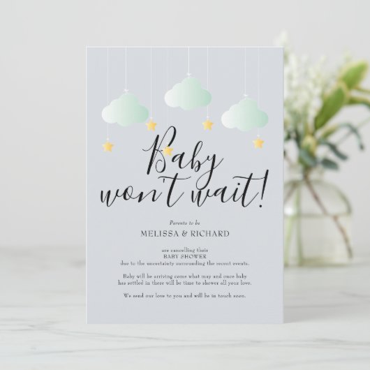 Babydusche, Sprinkle-Stornierungskarte Einladung (Stehend Vorderseite)