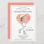 Babydusche sprinkst per Post Einladung (Vorne/Hinten)