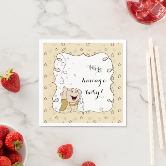 Babydusche Standard Cocktail Napkin Gold/Bk Baby Serviette (Beispiel)