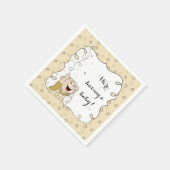 Babydusche Standard Cocktail Napkin Gold/Bk Baby Serviette (Ecke)