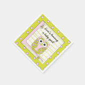 Babydusche Standard Cocktail Napkin Pink Owl Serviette (Ecke)