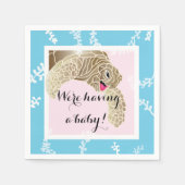 Babydusche Standard Cocktail Napkin Turtle Pk/Tq Serviette (Vorderseite)