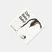 Babydusche Standard Napkin "Gold Penguin" Serviette (Ecke)
