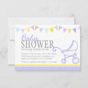 Babydusche Stollen lila einladen Einladung