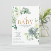 Babydusche (Sukkulent und Grünpflanzen) Einladung (Stehend Vorderseite)