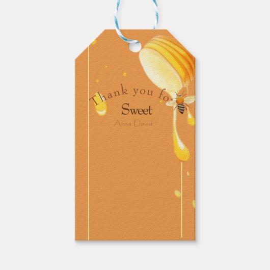 Babydusche süß wie Bienendusche Geschenkanhänger (Vorderseite)