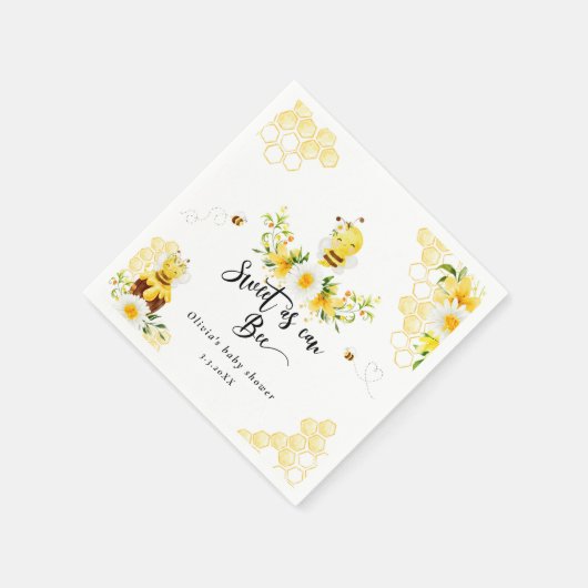 Babydusche süß wie Bienendusche Serviette (Ecke)