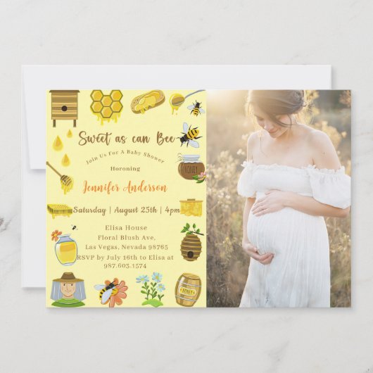 Babydusche süß wie Bier Foto Einladung (Vorderseite)