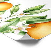 Babydusche Süsse Orange Aquarell Empfang Poster (Ecke)