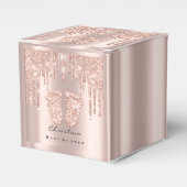 Babydusche Sweet Feet Tropfens Rose Glitzer Effekt Geschenkschachtel (Vorderseite)