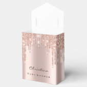 Babydusche Sweet Feet Tropfens Rose Glitzer Vlush Geschenkschachtel (Geöffnet)