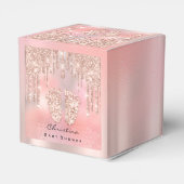 Babydusche Sweet Feet Tropfens Rose Pink Glitzer Geschenkschachtel (Rückseite)