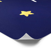 Babydusche Tedchen Bärenjungen blau Begrüßung Poster (Ecke)