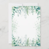 Babydusche Teddy Bär Eukalyptus Rosa Wald Einladung (Rückseite)