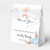 Babydusche Teddy Bär Pampas Gras Blüte Geschenkschachtel (Vorderseite)