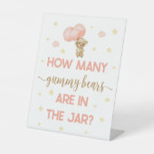 Babydusche Teddy Bär Wie viele Gummibären spielen Sockelschild (Vorderseite)