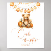 Babydusche Teddy Bärenkarten und Geschenke Poster (Vorne)