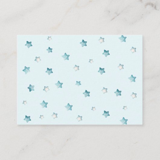 Babydusche Teddy Bear Blue Book Request Begleitkarte (Rückseite)