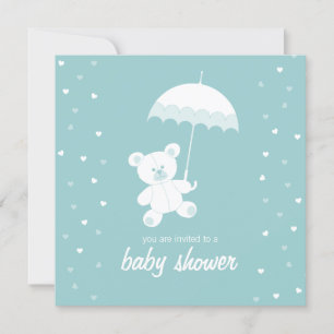 Babydusche Teddy Bear Blue / Jede Farbeinladung Einladung