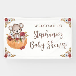 Babydusche Teddy Bear Pumpkin Fall Banner
