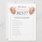 Babydusche. Teddyballons Mädchen, die Mama kennen Einladung (Vorderseite)