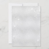 Babydusche Teddybär blauer Silberjunge Einladung (Rückseite)