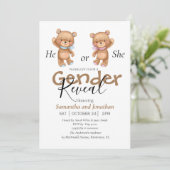 Babydusche - Teddybär - Einladung (Stehend Vorderseite)