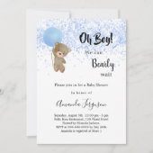 Babydusche Tedinger Bärenjunge blau Einladung (Vorderseite)