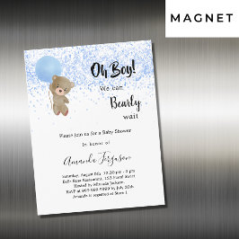 Babydusche Tedinger Bärenjunge Blau Luxus Magneteinladung