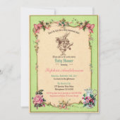 Babydusche Tee Party grün und sehen Einladung (Vorderseite)