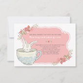 Babydusche Tee Party mit Buchkarteneinsatz Einladung (Vorderseite)
