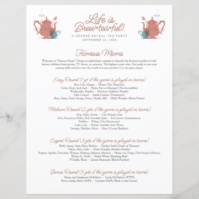 Babydusche Tee Party Niedlich Minimalistisch Boho  (Vorderseite)