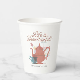 Babydusche Tee Party Niedlich Minimalistisch Boho Pappbecher