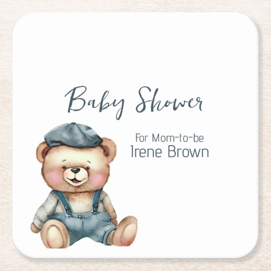 Babydusche Thema Papier Untersetzer (Vorderseite)